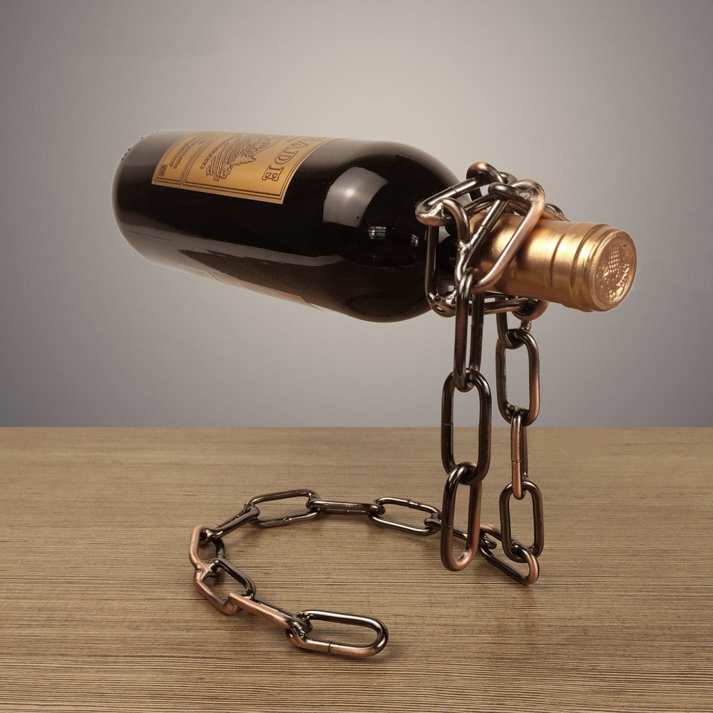 Iron Chain Floating Wine Holder