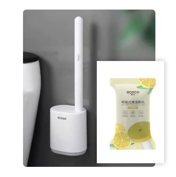 Disposable Toilet Brush with Cleaning Liquid (One Set)